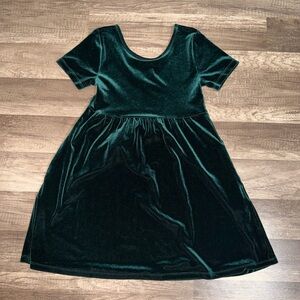 Elegant Green Velvet Dress